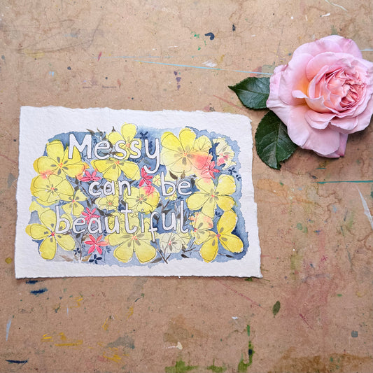 Original Messy Card with Words