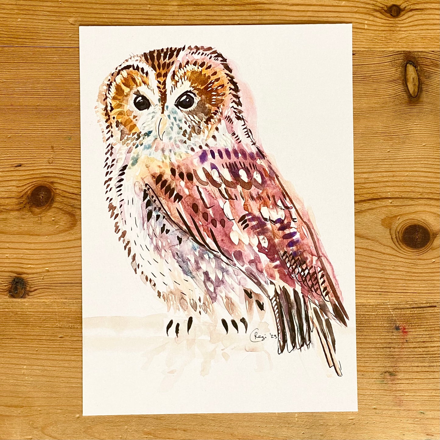'I See You' Tawny Owl A4 Print