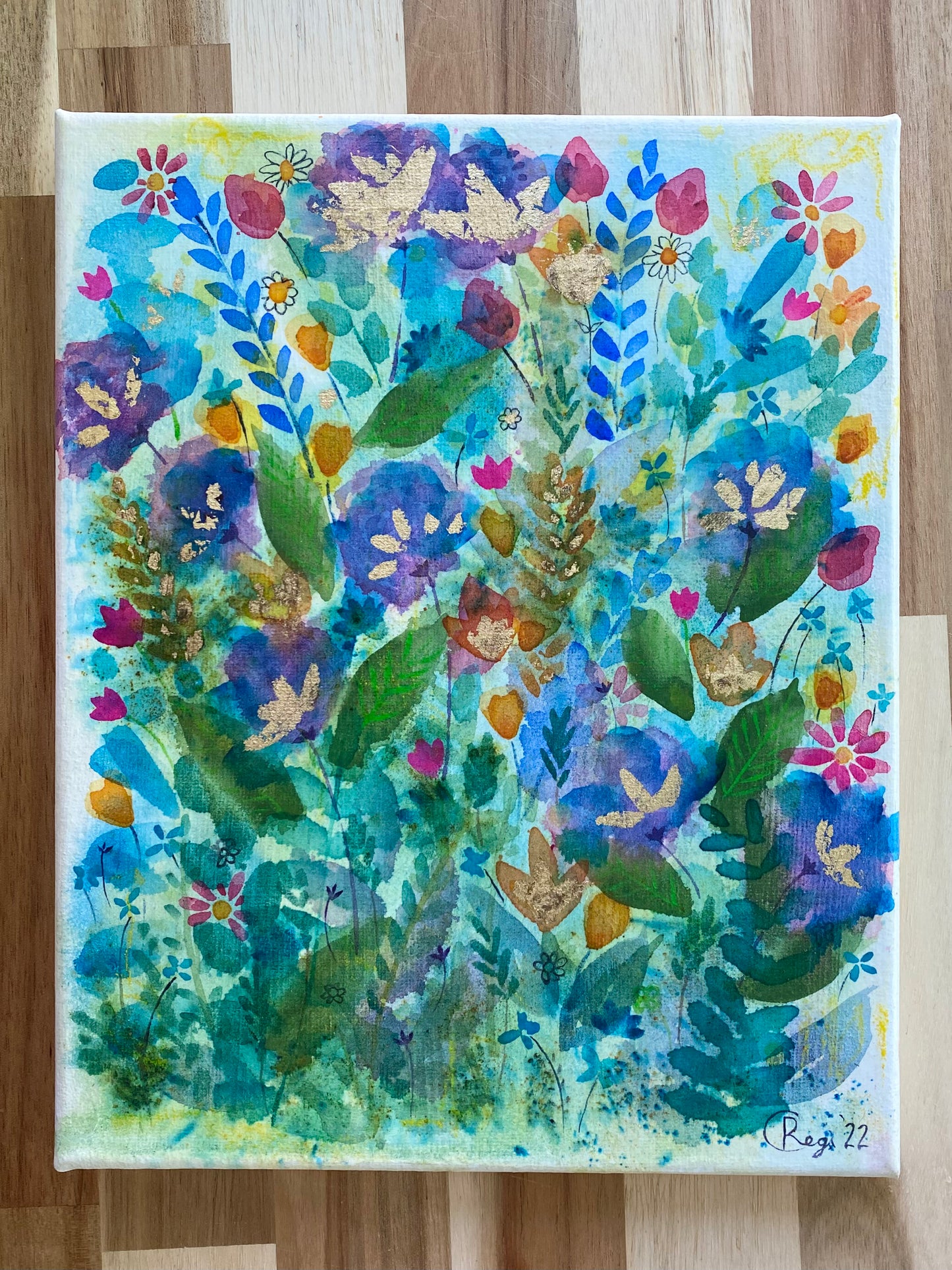 Wild garden Original Mixed Media Canvas