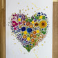 Flowery Heart A4 Prints x5