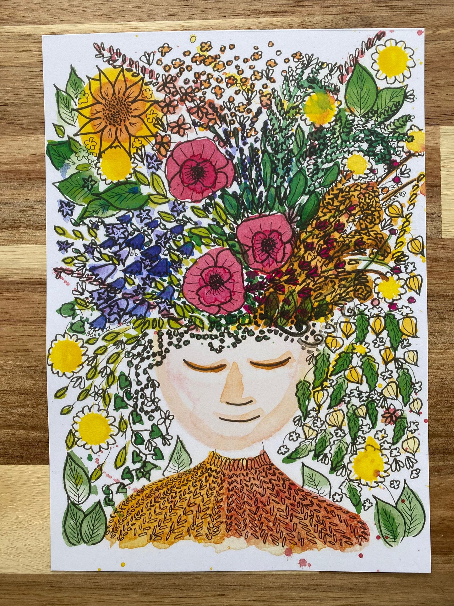 Dreaming of Flowers A4 Print