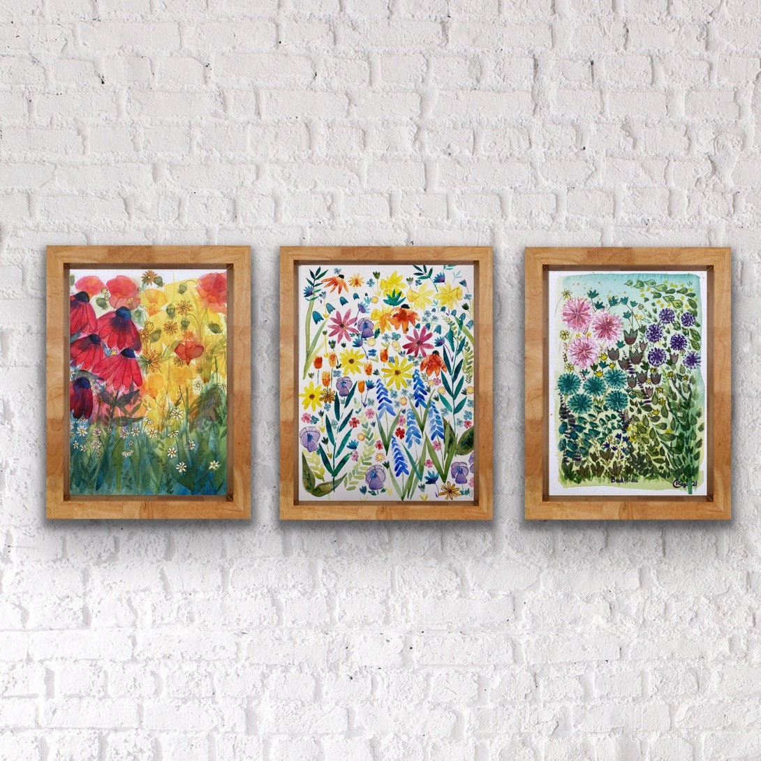 Set of 3 Floral Prints - digital download