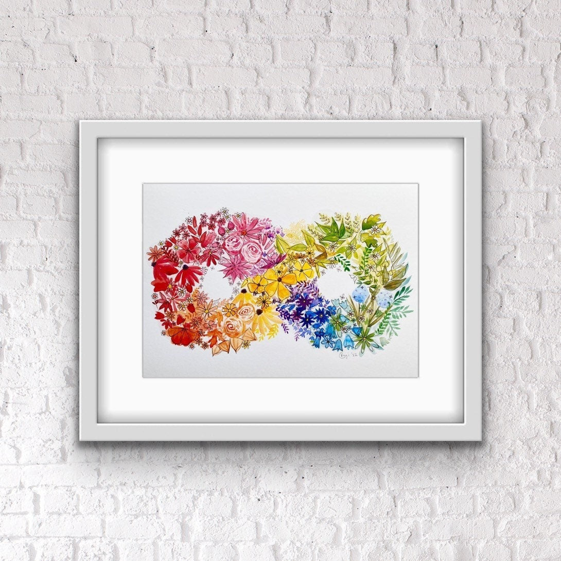 Rainbow Infinity A4 Print - digital download & Badibidu by Cat Regi