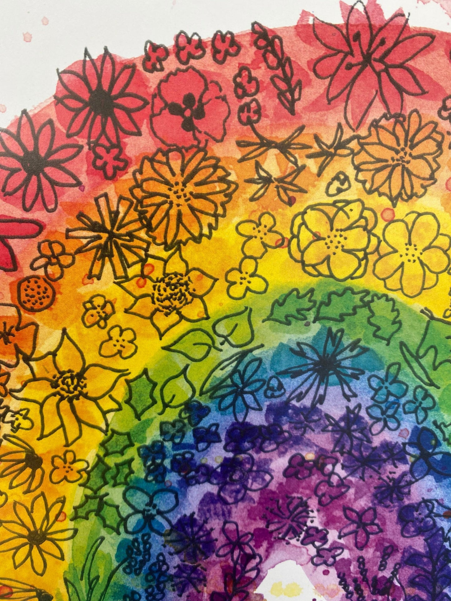 Flowery Rainbow A4 Prints x5
