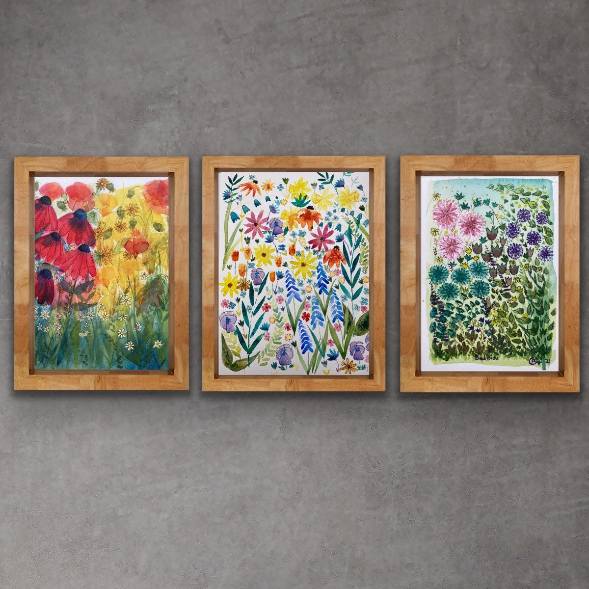 Set of 3 Floral Prints - digital download