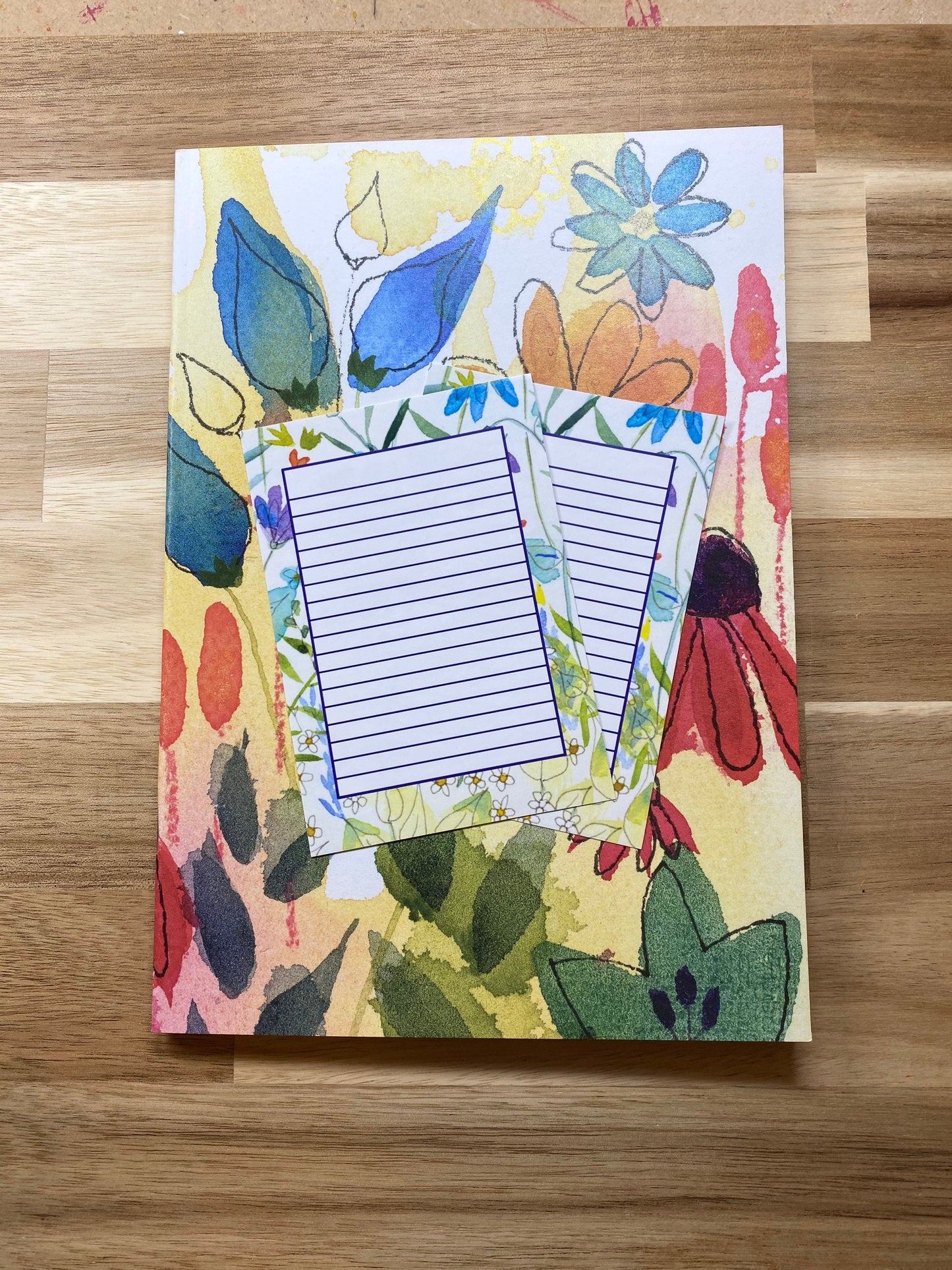 Yellow Flowers Plain A5 Notebook (100% recycled)