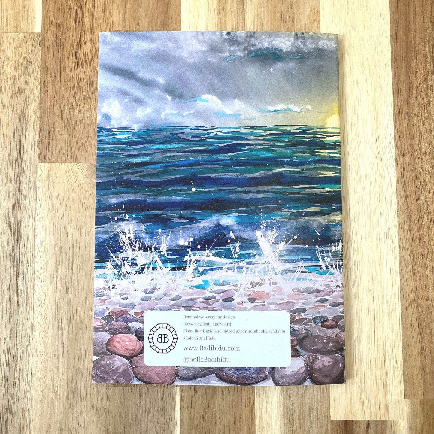 Ocean Lined A5 Notebook (100% recycled)