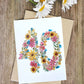 40th Birthday/Anniversary Card x5