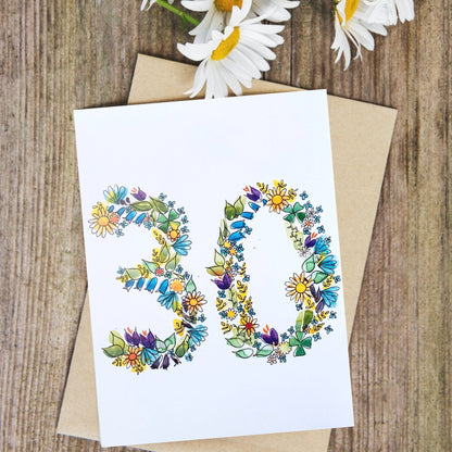 30th Birthday/Anniversary Card x5