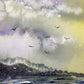 Original A3 Stormy Ocean Mixed Media Watercolour