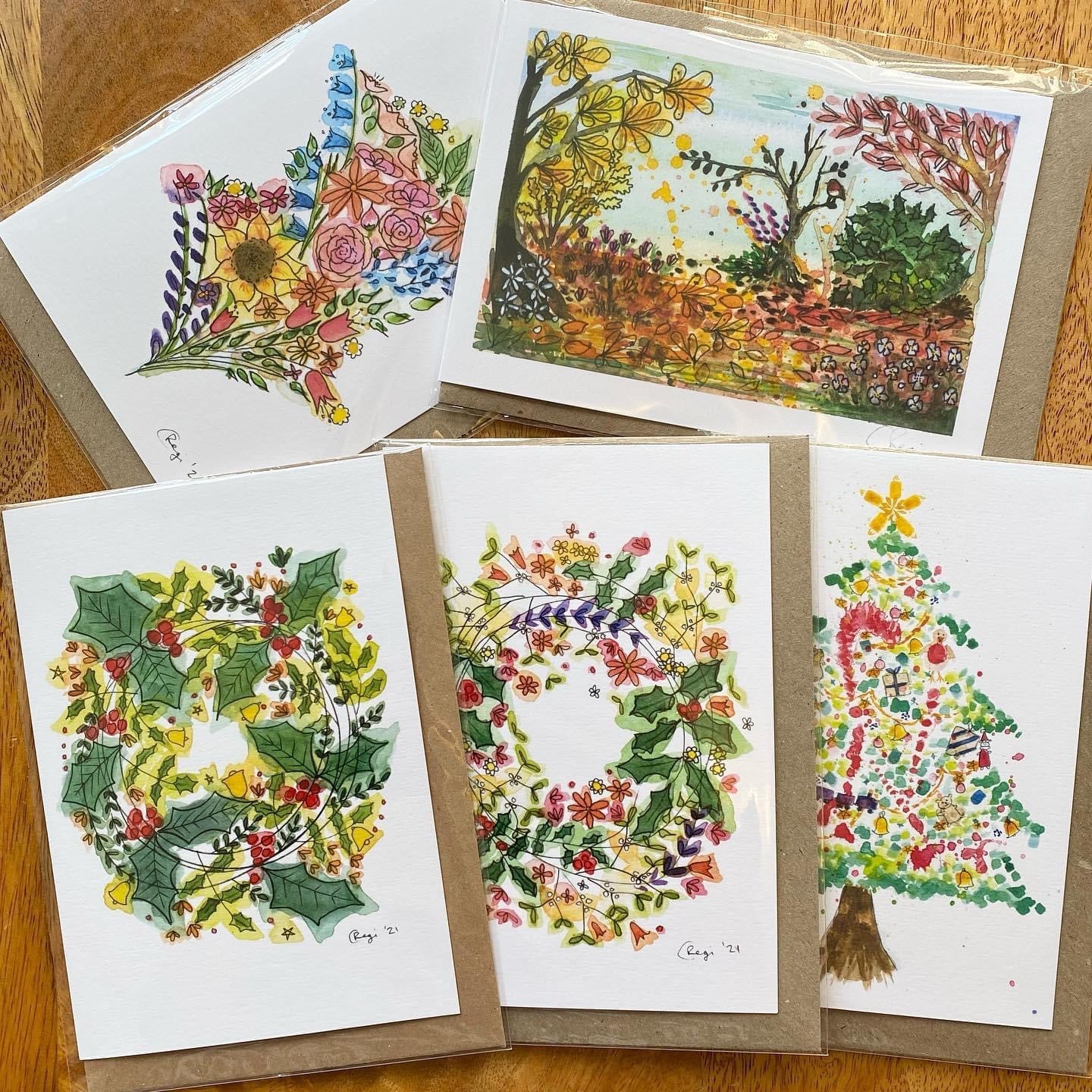 Badibidu greetings cards x5