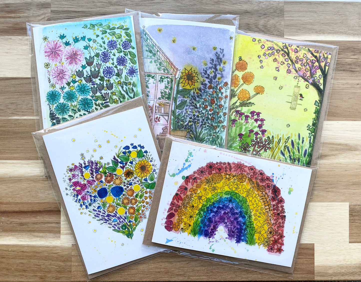 Badibidu greetings cards x5